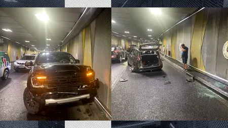 Trafic DIRECȚIONAT pe deasupra Pasajului Unirii. Trei mașini au fost implicate într-un carambol în tunel. Nici o victimă