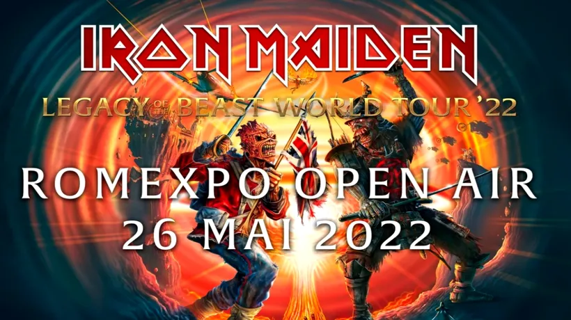 Legendara trupă rock Iron Maiden revine în mai 2022 la București / Biletele „early bird” pot fi cumpărate din 6 decembrie