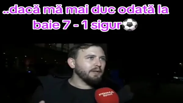 Interviul unui fan dezamăgit de rezultatul FCSB-RAPID, 4-1 s-a viralizat rapid: Dacă mă mai duc o dată până la baie sigur e 7-1