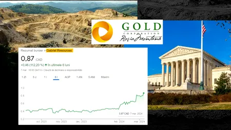 Procesul „Roșia Montană” | În așteptarea verdictului tribunalului de la Washington, a EXPLODAT prețul acțiunilor Gabriel Resources Ltd. Canada