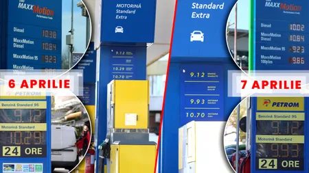 Cum se vede la pompă intrarea în vigoare a ordonanței prin care a scăzut acciza la motorină. Prețurile de ieri și de azi, fotografiate de Gândul