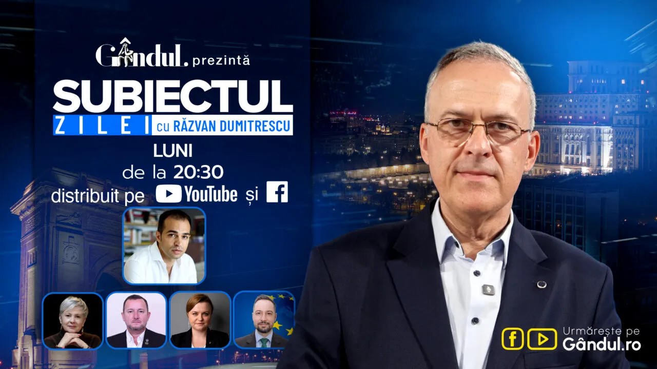 „Subiectul Zilei cu Răzvan Dumitrescu” începe luni, 07 septembrie, de la ora 20:30, live pe Gândul. În exclusivitate, Ștefan Popescu, analiza alegerilor din Germania. România e prinsă pe picior greșit