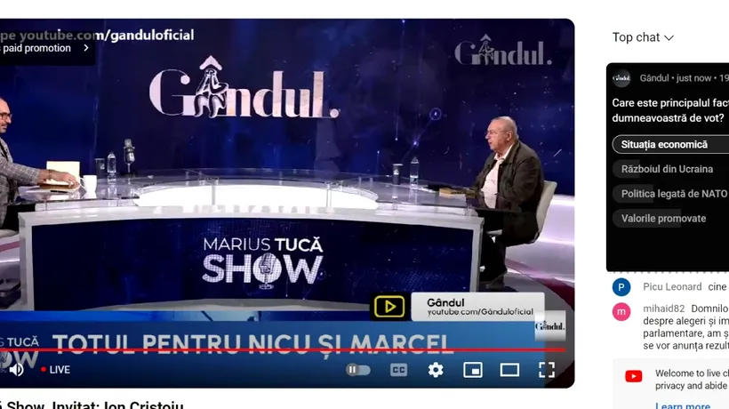 POLL Marius Tucă Show: „Care este principalul factor care va influența intenția dumneavoastră de vot?”