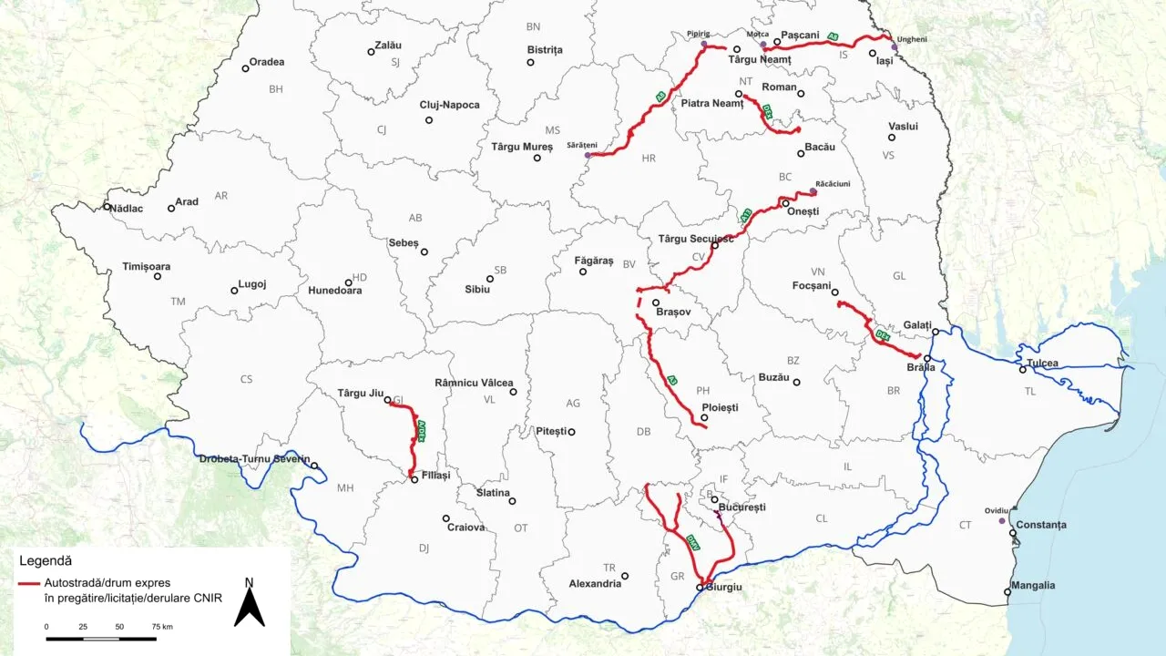CNIR, BILANȚ la 10 luni de activitate: 7 licitaţii pentru construirea a 270 de km de drumuri de mare viteză, contracte estimate la 38 miliarde lei