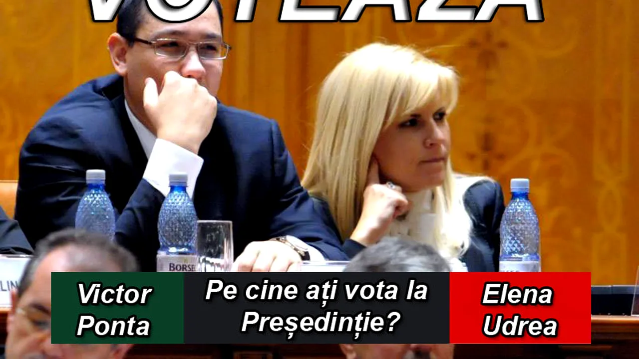 Sondaj. Pe cine ai alege la Președinție dintre Victor Ponta sau Elena Udrea?