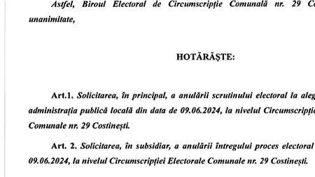 Biroul Electoral Județean Constanța a solicitat ANULAREA alegerilor din Costinești