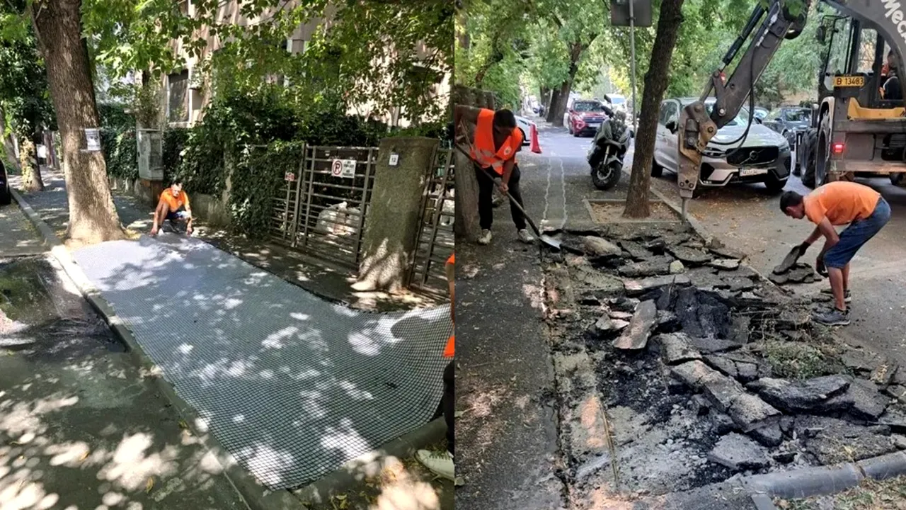 (P) Infrastructură S5. Intervenție de urgență pe Intrarea Țarcului, în urma unor surpări la nivelul carosabilului