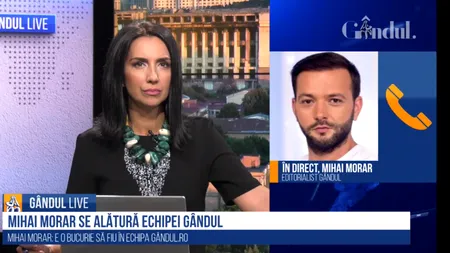 GÂNDUL LIVE. Mihai Morar, noul editorialist Gândul: Întotdeauna gălăgioșii vor face foarte multe valuri. Eu cred că se poate trăi frumos și în cele mai grele perioade ale istoriei