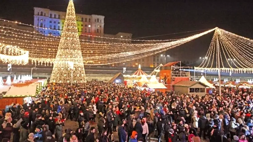 LUMINILE de la Târgul de Crăciun din București, aprinse de elevi olimpici