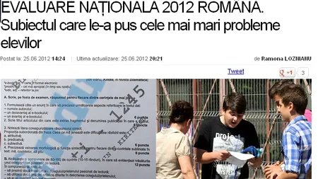 EVALUARE NAȚIONALĂ 2012 și editorialele lui CRISTIAN TUDOR POPESCU, printre cele mai distribuite materiale pe FACEBOOK
