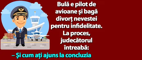 BANC | Bulă e pilot de avioane și bagă divorţ nevestei pentru infidelitate