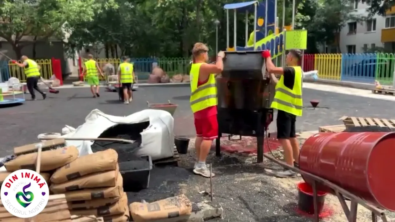 (P) Infrastructură Sector 5. Siguranța elevilor, o prioritate: Echipele au efectuat lucrări pe strada Topologului, precum și pe alte două străzi
