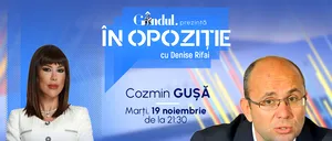 „În Opoziție cu Denise Rifai” începe marți, 19 noiembrie, de la ora 21.30, LIVE pe Gândul. Invitat: Cozmin Gușă