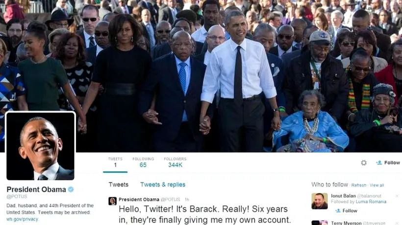 Barack Obama și-a redeschis, cu permisiunea serviciilor de securitate, contul oficial de Twitter