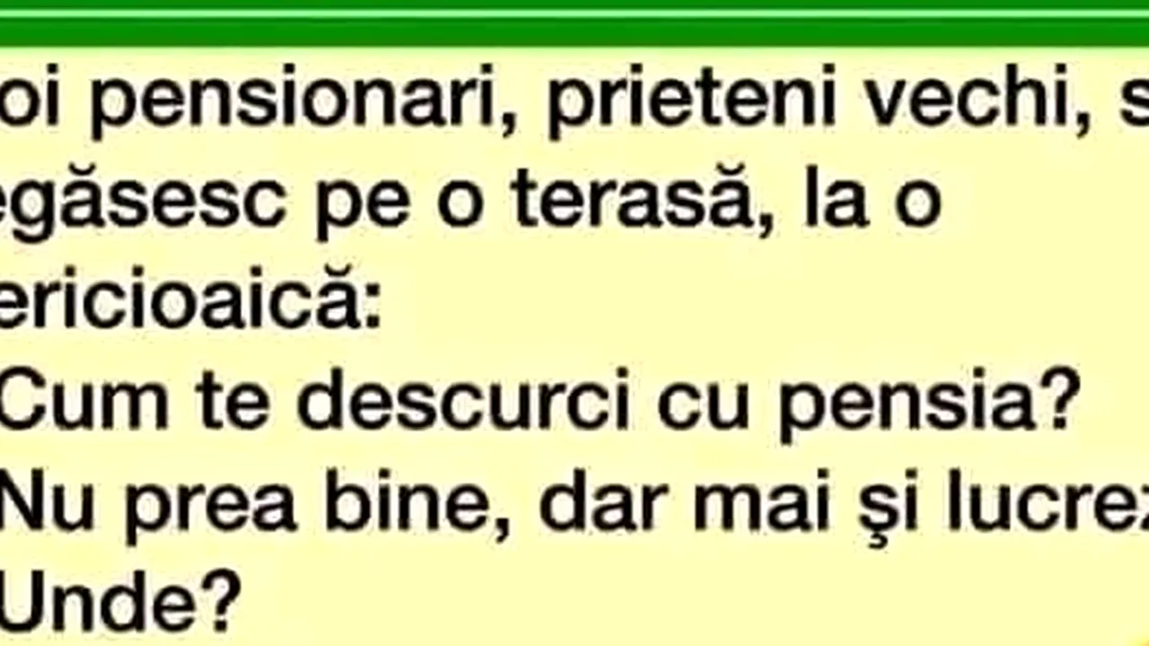 BANC | Doi pensionari, prieteni vechi, s-au revăzut după ani buni