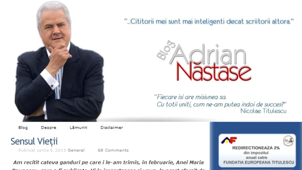 Adrian Năstase strânge fonduri pentru fundația la care este președinte-fondator