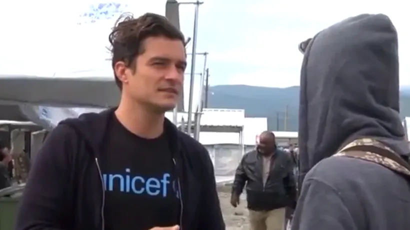 Orlando Bloom, alături de migranți la granița greco-macedoneană 