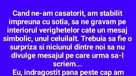 Bancul de miercuri | Mesajele gravate pe interiorul verighetelor