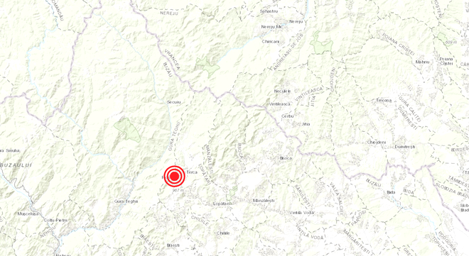 Cutremur în zona seismică Vrancea, cu epicentrul în județul Buzău. Sursa: Institutul Național de Cercetare-Dezvoltare pentru Fizica Pământului