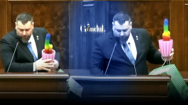 Un senator AUR a venit cu un cactus în culorile curcubeului la Parlament și l-a dedicat celor de la USR
