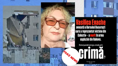 Gândul dezamorsează teoria conspirației „lichidării avocatei Colectiv”. Legătura REALĂ a avocatei Enache - ucisă în explozia din Rahova - cu cazul Colectiv