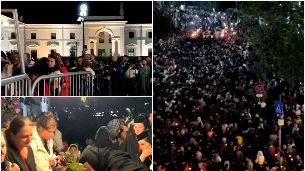 Scandal la pelerinajul de Sfânta Parascheva. Mai multe persoane au fost imobilizate de jandarmi, după ce au forțat rândul pentru a ajunge la moaște