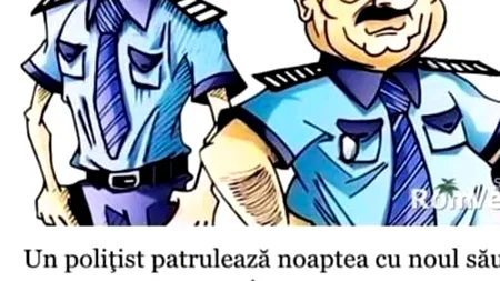 Bancul de miercuri | Un polițist patrulează, noaptea, cu noul său partener