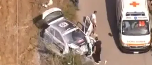 VIDEO - ACCIDENT MORTAL la Raliul Siciliei. Copilotul unei mașini a decedat, după ce autovehicului a intrat într-un parapet