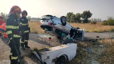 TRAGEDIE în Teleorman. Un șofer a pierdut controlul volanului într-o curbă: „Are coroană în mașină”
