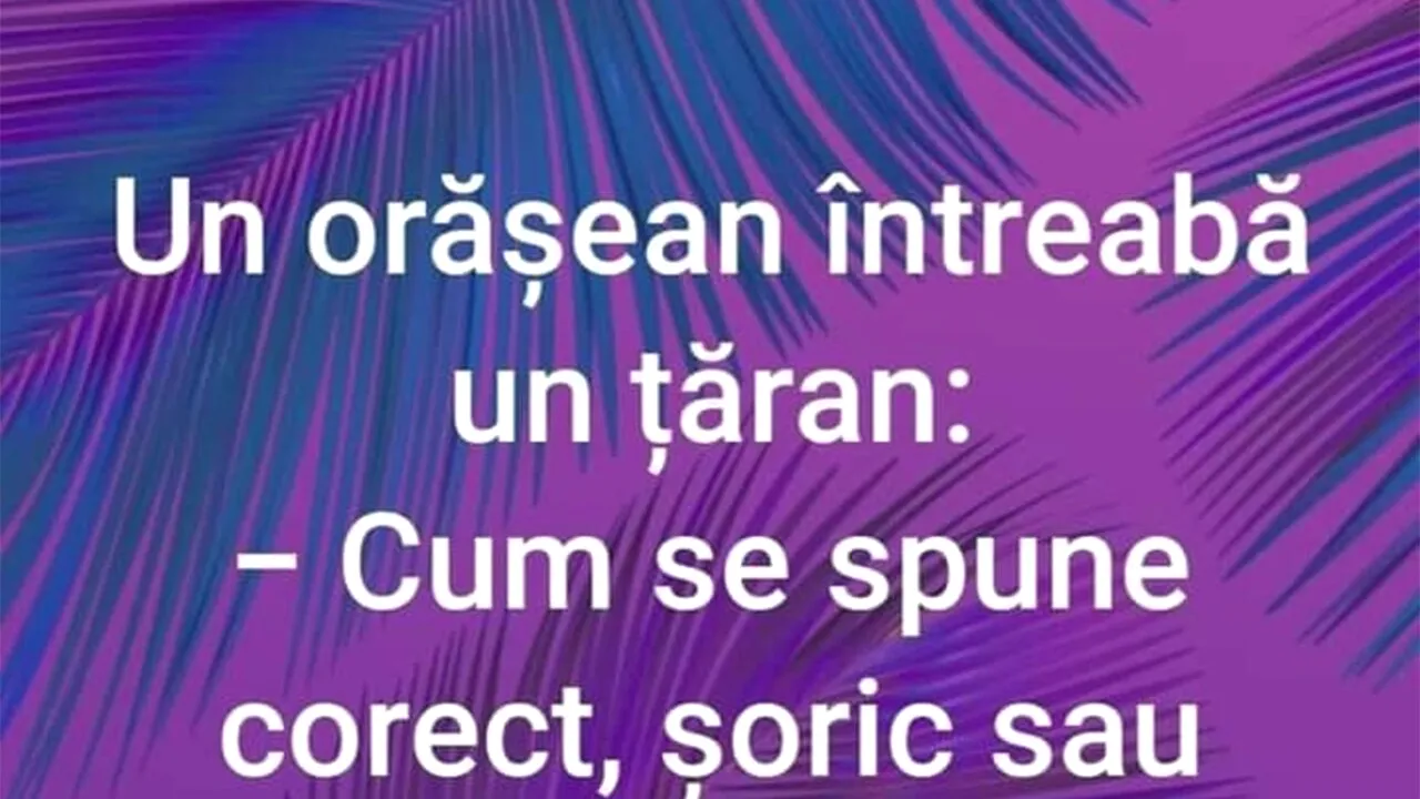 BANCUL ZILEI | Cum se spune corect: șoric sau șorici?