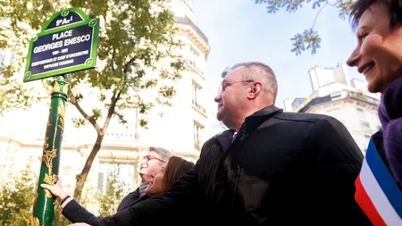 FOTO | Premierul Nicolae Ciucă, la inaugurarea Pieței George Enescu din Paris: „Mândru și emoționat. Acest gest de recunoaștere confirmă prietenia româno-franceză”