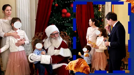 Nicușor Dan, Mirabela Grădinaru și cei doi copii l-au primit pe Moș Crăciun la Palatul Cotroceni. Nu au lipsit colindatorii și bucatele tradiționale. Nicușor nu s-a putut abține și s-a pus pe degustat colăcei