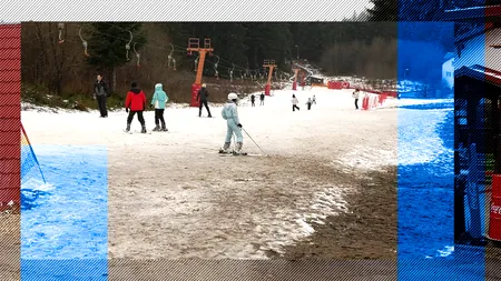 VIDEO | Temperaturi ridicate și pârtii fără zăpadă în Poiana Brașov. 