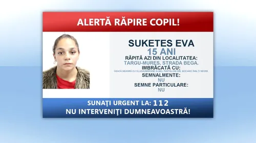 UPDATE. A fost găsită adolescenta răpită de pe o stradă din Târgu Mureș