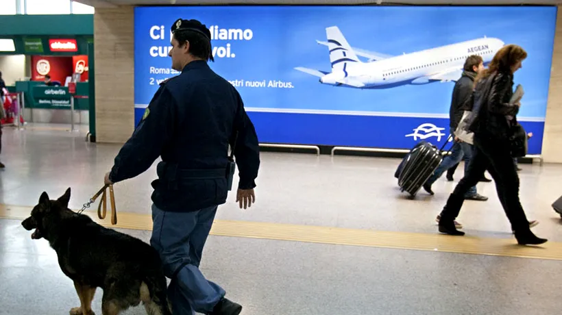 Avion evacuat pe aeroportul Roma-Fiumicino, din cauza unei alerte cu bombă. Un bărbat a fost arestat