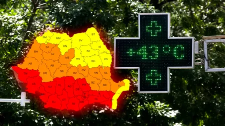 România este traversată de un „dom de foc”, în weekend. Cod roșu de caniculă și temperaturi de până la 43°C