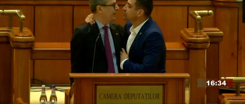 VIDEO | Ministrul Energiei, agresat fizic de George Simion în plenul Parlamentului. Liderul AUR: „Hoțule!” / Virgil Popescu: „Ești un prost!”