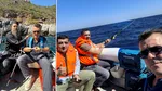 George Simion și Dan Dungaciu, la pescuit, alături de călugării de pe muntele Athos
