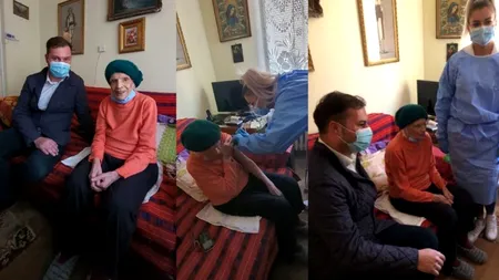 Femeie de 100 de ani din Neamț, vaccinată cu doza trei anti-COVID: „Ce m-a ţinut în viaţă a fost încrederea în medici”