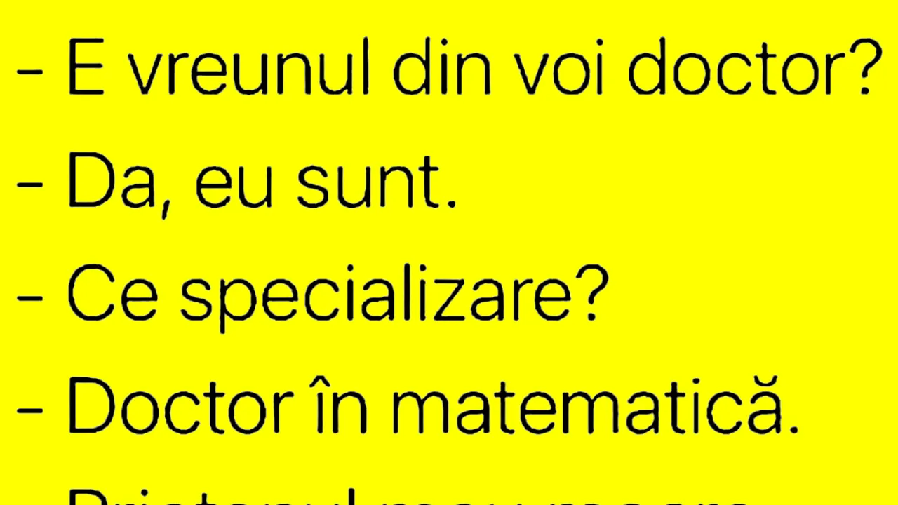 BANCUL de luni | „E vreunul dintre voi doctor?”