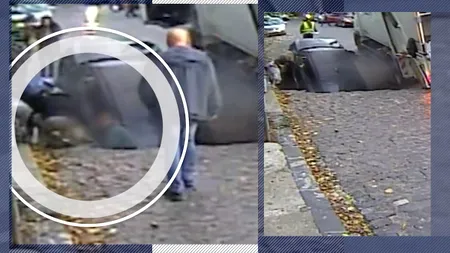 Imagini terifiante în București. O mamă și copilul ei au fost înghițiți de caldarâm în fața grădiniței
