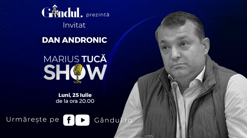 Marius Tucă Show începe luni 25 iulie, de la ora 20.00, pe gandul.ro