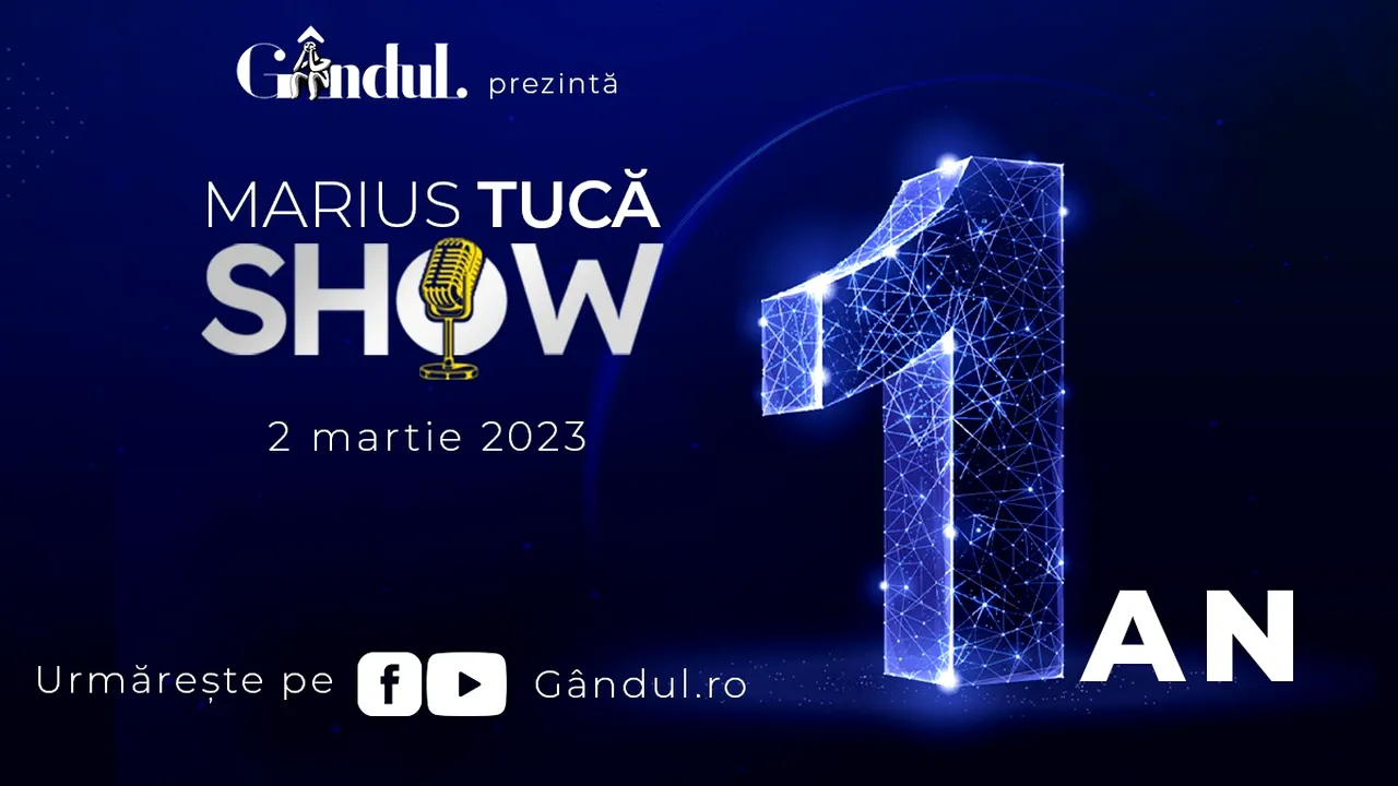 Marius Tucă Show aniversează 1 an de EXCELENȚĂ la Gândul.ro. Zeci de emisiuni fabuloase, invitați de marcă, milioane de vizualizări!