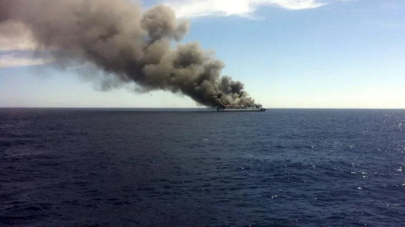 Un feribot a luat foc în largul Spaniei: cele 170 de persoane aflate la bord au fost salvate