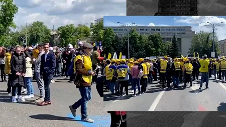 Sindicaliștii din învățământ protestează în Piața Victoriei. Profesorii cer SALARII mai mari și amenință cu GREVA GENERALĂ - FOTO&VIDEO