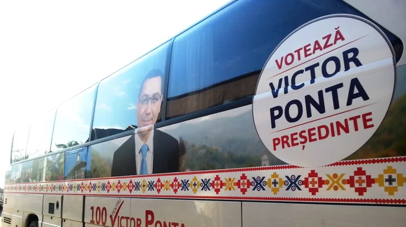 Cum te plimbi cu „Votează Victor Ponta Președinte în cursele din Teleorman. Cât e biletul