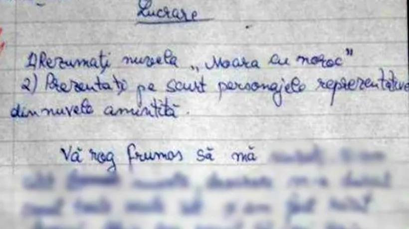 Cum a încercat un elev de liceu să o sensibilizeze pe profesoara de limba română: N-am citit nuvela deoarece...