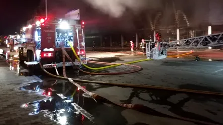 INCENDIU VIOLENT la un magazin de bricolaj din Sibiu
