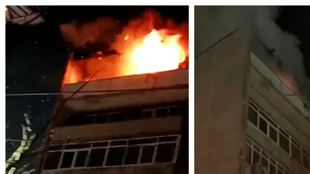 INCENDIU puternic, într-un bloc de pe Șoseaua Giurgiului din Capitală. Flăcările au cuprins baia și sufrageria unui apartament