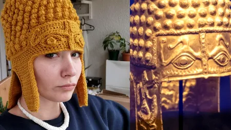 Coiful de aur de la Coțofenești, sub formă de căciulă împletită. La București se fac deja comenzi